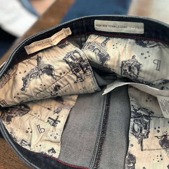 Pilcro and the Letterpress by Anthropology Blue Highrise denim leggings. Size 27 - Picture 8 of 9